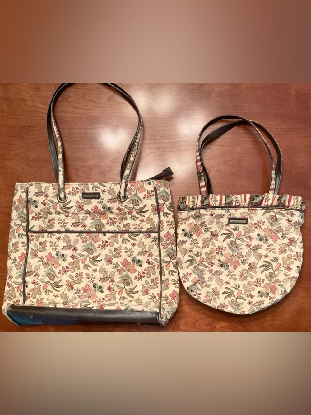 2 Longaberger Autumn Leaves Tote Bags